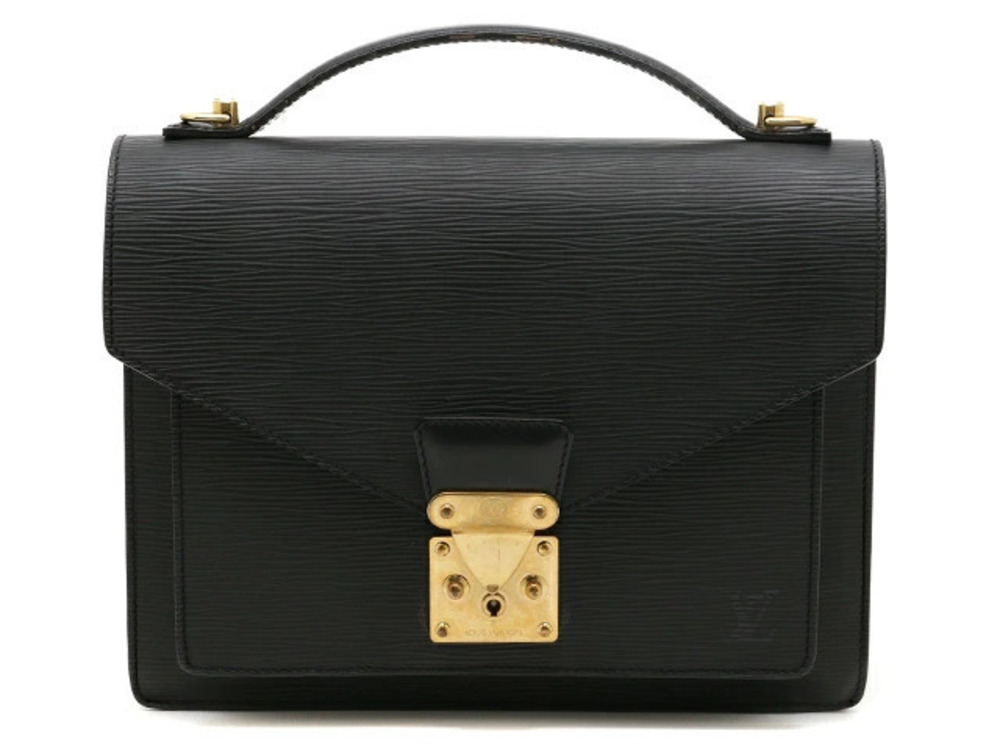LOUIS VUITTON Monceau Shoulder Bag Epi Noir Black